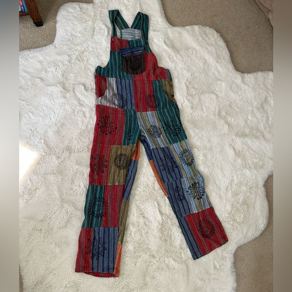 Patchwork hippie made in Nepal overalls - Picture 2 of 14